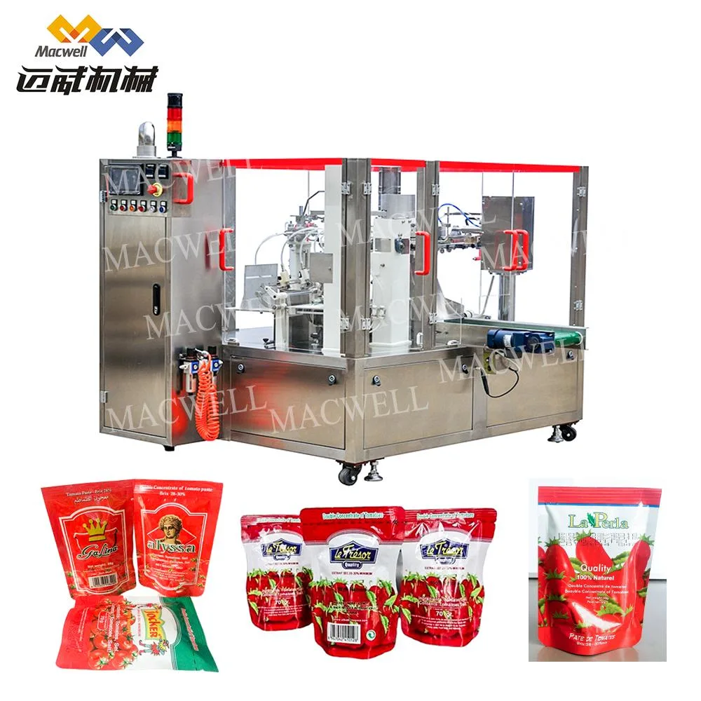 Small Sachet 100g~1000g Tomato Sauce in Pre-Made Pouch Shape Bag Custom Packing Machine Manufacture Macwell